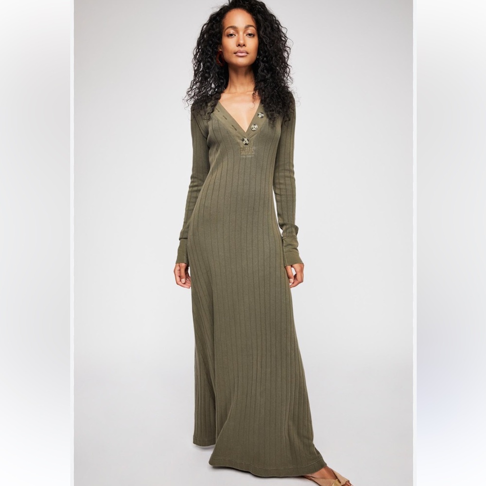 FP Beach Maxi Dress Olive - Picture 1 of 8
